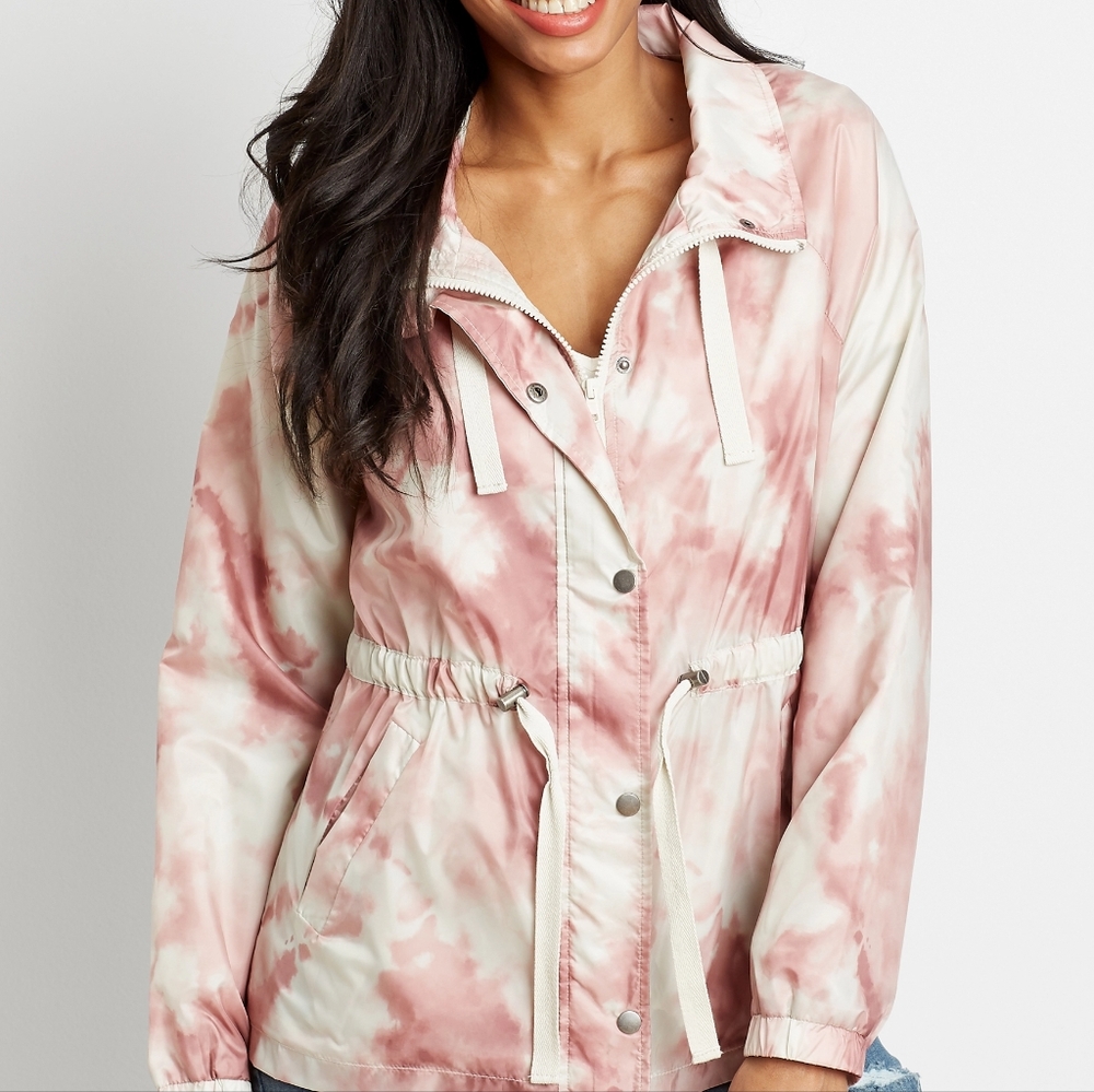 Maurices tie dye cinched waist windbreaker